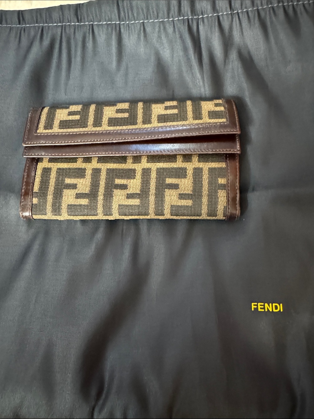 Fendi Brown and Tan Zucca Fold Wallet
